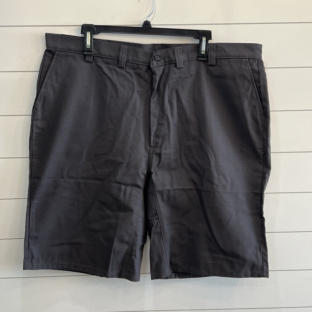 Wrangler Workwear Mens Plain Front Work Shorts Charcoal Size 46 X 12